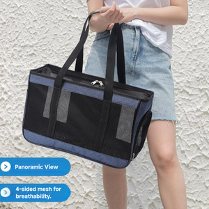 Kediler ve küçük köpekler için seyahat Tote evcil hayvan taşıyıcı kaymaz taban kolay temiz katlanabilir tasarım - Product Image 3