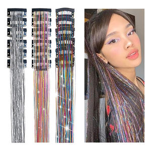Accessori per <span class=keywords><strong>Capelli</strong></span> con Glitter Scintillante per Feste e Festival, Estensioni di Tinsel Colorato per Ragazze e Bambini - Product Image 5