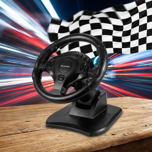 พวงมาลัยเกมมิ่ง C-STAR ได้รับการรับรองมาตรฐาน CE พร้อมมอเตอร์สั่นสะเทือนสำหรับพีซี สำหรับ วัน พีซี สำหรับกล่องสมาร์ททีวี-เชื่อมต่อแบบมีสาย - Product Image 1