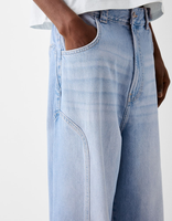 Jeans baggy décontractés coupe ballon jeans surdimensionnés délavés double face pour hommes
