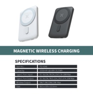 Banque d'alimentation ultra-mince 20W PD à charge rapide, chargeur sans fil 15W, 5000mAh, PC ABS, banque d'alimentation pour usage quotidien avec plusieurs protections
