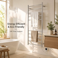 Radiador de toallas inteligente para el hogar, calentador eléctrico de toallas montado en la pared, secador de toallas de acero inoxidable para baño, barra calefactora de toallas.