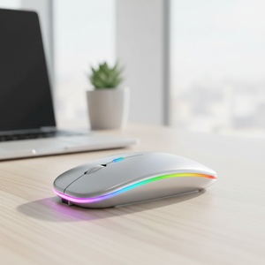 Ratón Inalámbrico RGB de 2.4g con Bluetooth 5.2, Retroiluminado, Recargable, con Certificación CE y RoHS, para <span class=keywords><strong>Macbook</strong></span> y <span class=keywords><strong>Apple</strong></span> - Product Image 1