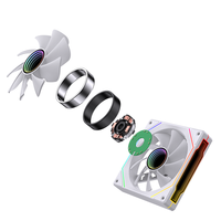 Ventilateur de refroidissement ARGB AntarcChill Infinity Mirror Design à haut débit d'air avec contrôle PWM pour PC de jeu de bureau, refroidisseur de boîtier d'ordinateur en plastique