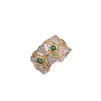 Bague Fleur Vintage en Cuivre Sertie de Zircons, Style Haut de Gamme Niche, Bijou Femme pour l'Index, Style Courtois, Vente en Gros