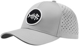 Sombrero perforado de 5 paneles de alta calidad personalizado OEM, gorra de béisbol deportiva impermeable, sombrero de papá de rendimiento con logotipo de goma - Product Image 2
