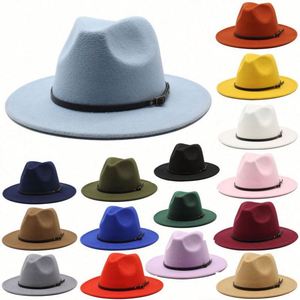 Sombreros Fedora de Ala Ancha Baratos en Varios Colores, Sombreros Fedora de Fieltro de Lana Sintética de Alta Calidad al por Mayor - Product Image 1