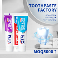Dentifrice personnalisé à marque privée pour adultes, saveur pastèque menthe, triple blanchiment, protection au fluorure et probiotiques