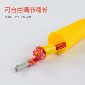 เชือกกระโดดแบบปรับได้สำหรับเด็กพร้อมด้ามจับสีเหลือง เชือกสีแดง ออกกำลังกาย กระชับสัดส่วน สอบวิชาพลศึกษาระดับประถมศึกษา - Product Image 4