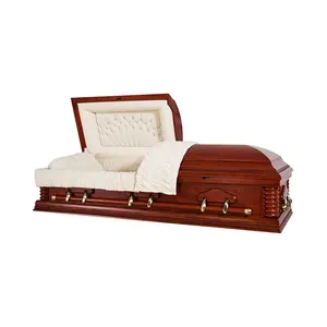 White Color European Style Wood Coffin