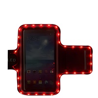 LED Glowing Mobile Phone Arm Bag Brassard Case Arm Sleeve Sports Running Phone Holder LED Light Up Bracelet Halloween Party LED