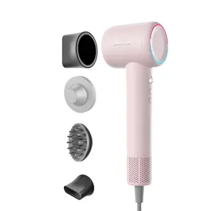 Mini Standing 110000 RPM Multiple Functions High Speed Hairdryer One Step Pink BLDC Professional Blow Hair Styler Dryer