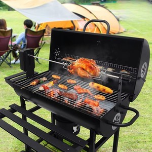 Kit de rôtissoire électrique pour fêtes en plein air, barbecue rotatif manuel en fer pour poulet, gril à charbon de bois - Product Image 5