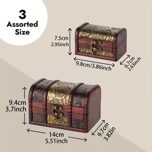 Set <span class=keywords><strong>di</strong></span> 3 Cofanetti Portagioie Vintage in Legno per Regali <span class=keywords><strong>di</strong></span> Natale/Capodanno, Scatola Porta <span class=keywords><strong>Orologi</strong></span> <span class=keywords><strong>di</strong></span> Lusso in Legno per Collezionisti - Product Image 6