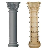 Colonne en pierre naturelle beige, style romain moderne, sur mesure haut de gamme pour usage hôtelier