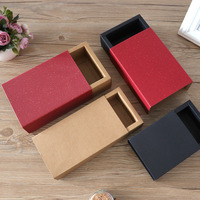 Boîte cadeau rectangulaire rigide en carton de luxe personnalisée en gros, impression de logo, boîte à tiroir en papier kraft, carton