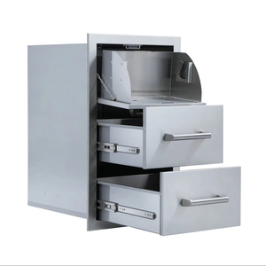 Nhà Máy Sản Xuất Thép Không Gỉ Modular Ngoài Trời Tủ Bếp Ba Ngăn Kéo Tùy Chỉnh Đa-Mục Đích BBQ Phụ Kiện Trên Bán - Product Image 3