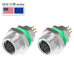Conector Circular Recto M8 de 8 Pines Hembra para Montaje en Panel, Conector de PCB de Montaje Trasero para Automatización Industrial - Product Image 1