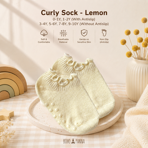 Chaussettes douces et extensibles à motif citron pour enfants en croissance, offrant un confort respirant et un style adorable au quotidien, pour les 5 à 6 ans. - Product Image 3