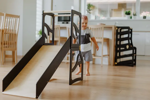 Taburete de actividades de aprendizaje con torre de madera Montessori para cama de hogar o escuela moderna con tobogán para uso en dormitorio o jardín de infantes - Product Image 5