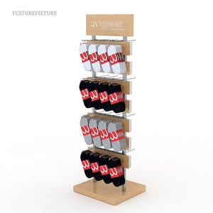 Bền Double-Side Gỗ Đứng Vớ Móc Áo Vớ Sàn Hiển Thị - Product Image 5