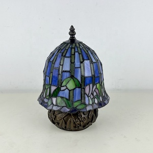 Longhuijing Tiffany Table Lamps 8 Inch Handmade Water Lily Style Stained Glass Lamp Creative Reading Bedroom Bedside <b>Light</b> - Product Image 5
