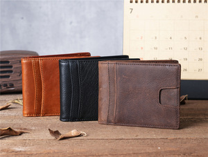 Vintage Bifold Men Money Clip Top Layer Vaca Couro Cartões De Crédito Carteira para Homens - Product Image 2