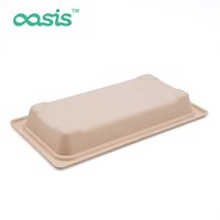 Boîte Oasis personnalisée en pulpe de bagasse jetable, imperméable, résistante à la graisse, biodégradable, non toxique, compatible micro-ondes, pour usage en restaurant