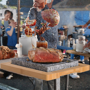 Plaque en pierre naturelle réutilisable pour la restauration, idéale pour grillades de steaks et cuisson, plateau en pierre d'Olivier en gros pour événements festifs - Product Image 2