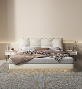 <span class=keywords><strong>Lit</strong></span> Flottant Minimaliste pour Chambre à Coucher, <span class=keywords><strong>Lit</strong></span> Moderne Simple en Cuir, <span class=keywords><strong>Lit</strong></span> Double de Luxe, <span class=keywords><strong>Lit</strong></span> de Mariage Doux pour Chambre Parentale - Product Image 4
