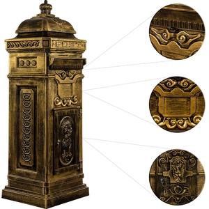 Boîte <span class=keywords><strong>aux</strong></span> <span class=keywords><strong>lettres</strong></span> autoportante de style britannique en aluminium <span class=keywords><strong>pour</strong></span> appartement et jardin, étanche, antivol, grande capacité, <span class=keywords><strong>pour</strong></span> <span class=keywords><strong>colis</strong></span> extérieurs - Product Image 2