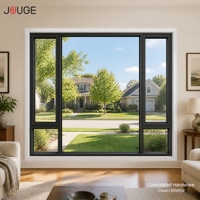 Fenêtre basculante JOUGE haut de gamme en aluminium sur mesure, ouverture intérieure, verre trempé Low-E, coupe-vent, étanche, pour chambre, cuisine, balcon