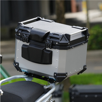 Top Case Moto 45L à Dégagement Rapide, Coffre Arrière en Aluminium Étanche, Boîte de Rangement Universelle pour Scooter à Dégagement Rapide