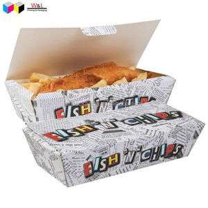 Caja de papel Kraft desechable con impresión personalizada para comida rápida - Product Image 3