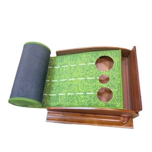 Ghealth G001 2026 Tapete de Práctica de <span class=keywords><strong>Golf</strong></span> de Madera con Superficie de Nylon para Retorno de Pelota, Ayuda de Entrenamiento de Tres Hoyos OEM ODM - Product Image 3