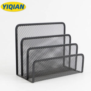 Office Organizer Metal Mesh Desk Storage <b>Box</b> Multi Compartment Desktop Stationery Holder Standing Type Rectangle Shape - Product Image 4