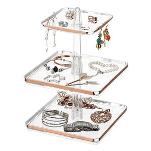 Organisateur <span class=keywords><strong>de</strong></span> bijoux rectangulaire transparent à 3 niveaux en <span class=keywords><strong>plastique</strong></span> PS injecté, type commode, pour bagues et bracelets - Product Image 6