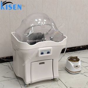 Meuble de spa capillaire Kisen, bac à shampoing portable de luxe pour salon de coiffure, avec machine à vapeur - Product Image 5