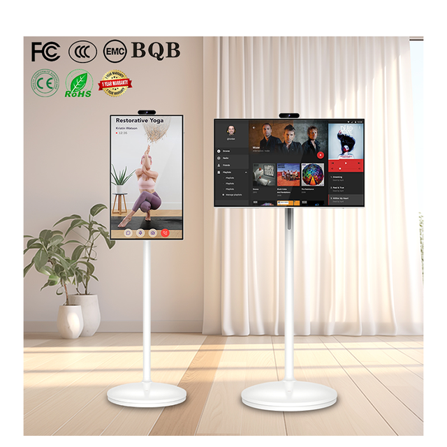 32 Inch Follow by Me Movable Touch Screen Monitor Floor Standing Android Wireless Portable Smart Tv for Home