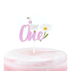 <span class=keywords><strong>Tema</strong></span> d'oca 1 ° compleanno festa di buon compleanno Set Toppers per decorazioni per feste forniture include 1 carte grandi e 17 piccole - Product Image 4