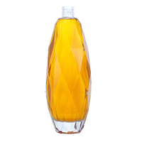 Autocollants personnalisés pour bouchons de bouteilles en verre transparent de 500 ml/700 ml/750 ml pour whisky, tequila et brandy