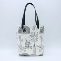 Sac fourre-tout en toile imprimé panoramique urbain, durable, pour courses, sac à bandoulière décontracté, sac à main portable – Grande Vente