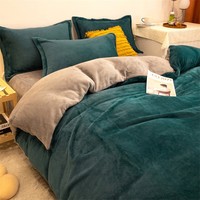 Ensemble de couette en velours housse de couette en flanelle moelleuse ensembles de housse de couette Art de la ferme couverture de lit Sherpa peluche floue ensemble de literie draps