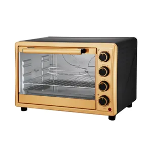 Doğrudan satış makul fiyat 48L altın rengi masa üstü elektrikli fırın kızartma fırında ızgara ev tost makinesi fırın