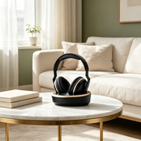 Casque audio optique sans fil numérique 2,4 GHz pour TV avec émetteur et station de charge