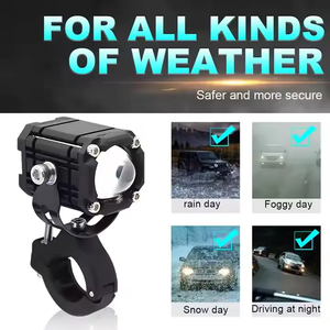 Sistemas de Iluminación Automotriz, Luz Antiniebla LED de 40W 4000LM, Blanca, Amarilla, Roja, Luz de Posición para Motocicleta, Aluminio, Estroboscópica - Product Image 4