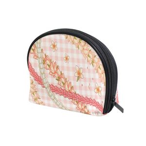 Bolsa de Cosméticos con Estampado Hawaiano de Puakenikeni y Palaka, Se Aceptan Diseños Personalizados, Bolsa de Maquillaje de Viaje, Bolsa de Aseo Portátil con Cierre - Product Image 4