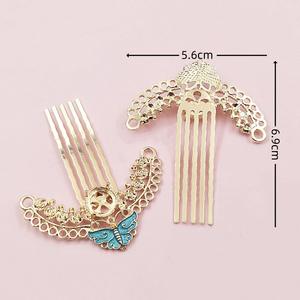 Couronne <span class=keywords><strong>de</strong></span> cheveux <span class=keywords><strong>de</strong></span> costume ancien <span class=keywords><strong>de</strong></span> Lutin, Tang, Song et dynastie Ming bleu tiré, style chinois, accessoires classiques, <span class=keywords><strong>peigne</strong></span> - Product Image 2