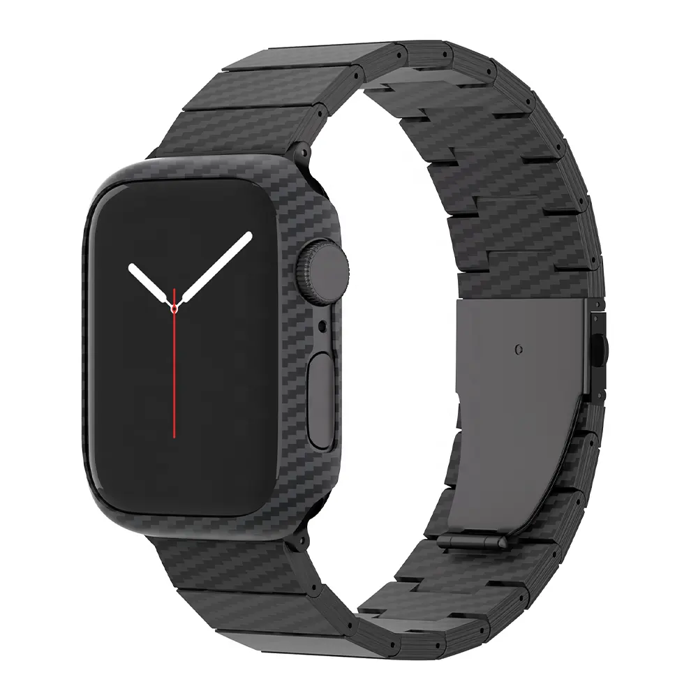 Keepwin Sport軽量防水リアルカーボンファイバーウォッチバンドトルトイドバックルストラップforApple iWatch 49 45 44 42 41 40 38 mm