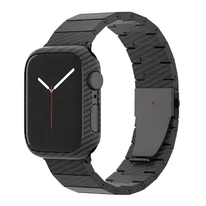 Keepwin Sport ligero impermeable de fibra de carbono Real correa de reloj Tortoid hebilla correa para Apple iWatch 49 45 44 42 41 40 38 mm